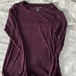 Plum colored Soft & Sexy American Eagle ribbed long-sleeved top